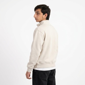 Custom Men Quarter Zip Sweatshirt Cotton Fleece Pullover Casual Streetwear Rib Cuff <b>Mock</b> <b>Neck</b> Warm Layered <b>Top</b> - Product Image 6