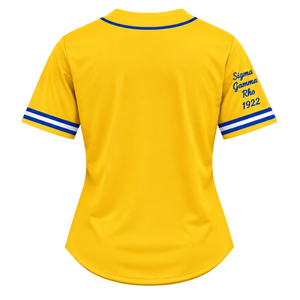 Camiseta Deportiva de Béisbol con Letras Griegas Sigma Gamma Rho para Mujer, Personalizada con Botones, Logotipo Bordado, Ropa al por Mayor - Product Image 2