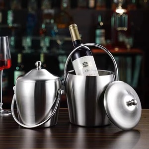 New Arrival Stainless Steel Round <b>Ice</b> Bucket With Lid And Handle Minimalist Design Party <b>Cooler</b> Rust Resistant - Product Image 6