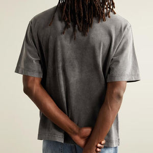 T-shirts personnalisés délavés à chaud, style vintage, effet délavé à l'acide minéral, coupe oversize, pour hommes - Product Image 2