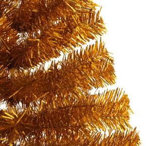 Semi-sapin de Noël artificiel doré de 1,5 m avec support – Décoration festive pour les fêtes - Product Image 6