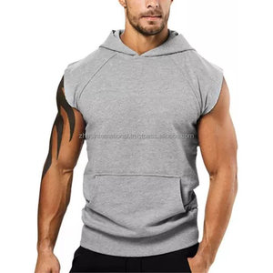 Sudadera con capucha sin mangas para hombre Premium de alta calidad 100% Fleece Lined Lightweight Hoody Top - Product Image 5