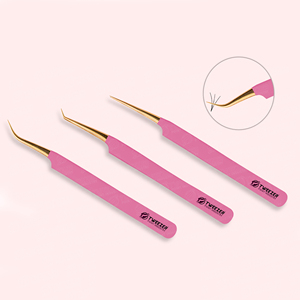 Pince à épiler professionnelle en acier inoxydable pour extensions de cils, la plus vendue, avec logo personnalisé, pointe en fibre à prise parfaite, courbée et robuste - Product Image 5