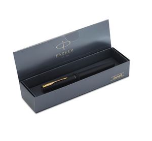 Parker Frontier Fountain <b>Pen</b> Matte Black Body with Gold Trim Blue Color Ink <b>Refillable</b> Fine Nib <b>Pen</b> for Smooth Writing - Product Image 2