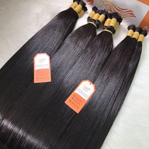 Tendance chaude Top produit os droit pleine longueur et lisse couleur noire cheveux en vrac prix abordable Extensions de cheveux - Product Image 3