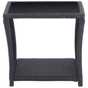 Conjunto de Bistro con Reposapiés Ajustable en Ratán Sintético Negro, Muebles de Patio Estándar - Product Image 3