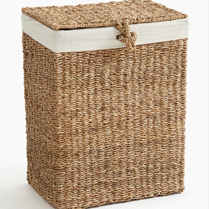 Seagrass <b>basket</b> divided into 2 compartments Handmade <b>Storage</b> <b>Basket</b> Wholesale eco-friendly Made in Vietnam - Product Image 1