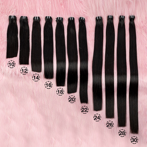 Extensiones de Cabello Humano Virgen Vietnamita Sin Procesar, Mechones de Cabello Humano Original Liso, Extensiones de Cabello con Doble Trama # 1B - Product Image 5