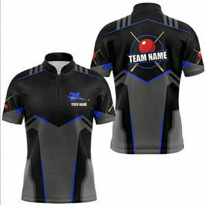 Ropa Deportiva Personalizada para Billar, Jersey de Snooker y Bola 8 con Cierre de Media Cremallera - Product Image 3