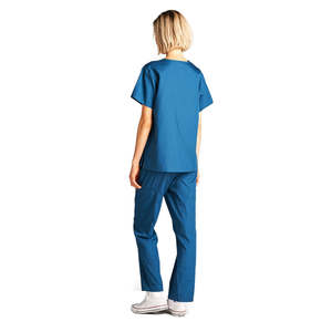 Vêtements de travail médicaux pour femmes de qualité supérieure, haut à col en V uni, tenue d'infirmière avec poches, fabriqué au Pakistan - Product Image 4