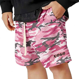 Nouveau design, short de basketball en maille 100% respirant, style streetwear, personnalisable, double ligne, avec cordon de serrage, couleur unie, idéal pour l'été - Product Image 1