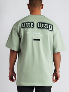 T-shirt pour homme à col rond noir à motif pierre, 100% coton respirant et à séchage rapide - Product Image 3