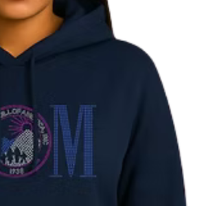 เสื้อฮู้ดผู้หญิงสีน้ำเงิน ประดับโลโก้ MOM แขนยาว สวมใส่สบายๆ สไตล์สตรีทแวร์ แฟชั่นลำลอง - Product Image 3
