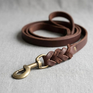 Genuine leather <b>braided</b> pet collar designed for durability comfort and stylish daily wear for dogs for sale in affordable price - Product Image 2