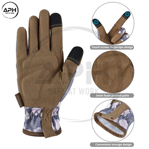 Meilleure Vente : Gants de Jardinage en Daim Marron avec Imprimé Rose au Dos et Poignet Élastique pour le Travail au Jardin - Product Image 3