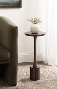 Table d'appoint en marbre blanc avec base cylindrique en laiton brossé, vente en gros - Product Image 4