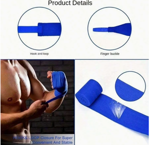 Bandages de boxe rouges élastiques auto-adhésifs pour le soutien du poignet et la protection pendant l'entraînement - Product Image 1