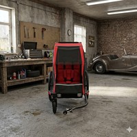 Remolque de Bicicleta con Suspensión Independiente TC-2024S, Plegable, Asiento Individual, Convertible en Cochecito, 3 en 1, Marco de Aluminio, Capota, para Niños, 40 kg