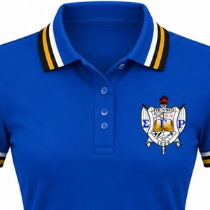 Camiseta Polo Sigma Gamma Rho Azul para Mujer, Manga Corta, con Cuello, Letras Griegas, Ropa de Sororidad, Informal, para Golf y Deportes - Product Image 5
