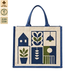 Sac de courses en toile de coton laminée imprimé sur mesure, sac de courses en jute, 31x27x16cm, réutilisable, sac de supermarché, vente en gros, fabricant OEM - Product Image 6