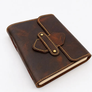 Handmade Dark Brown Leather <b>Journal</b> Vintage <b>Writing</b> Notebook 7x5 Inch Rustic Travel Diary Gift Refillable Sketchbook - Product Image 1