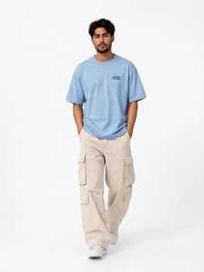 เสื้อยืดโอเวอร์ไซส์สีฟ้าอ่อนพิมพ์ลายสกรีนผ้าไหมแขนสั้นสำหรับผู้ชาย ยี่ห้อ Oneten Apparel ป้องกันรอยยับ คอกลม สไตล์สตรีทแวร์ - Product Image 5