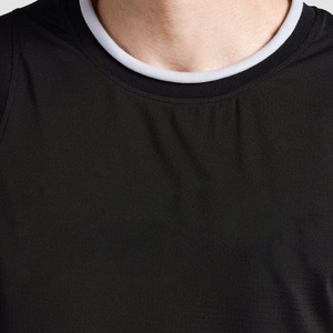 Camiseta sin mangas cómoda para hombre, de poliéster y algodón acanalado, para gimnasio, informal, de verano, para exportación. - Product Image 5