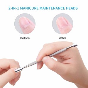 TECTO Dual-End Stainless Steel Cuticle Pusher Manicure <b>Tool</b> Reusable <b>Nail</b> Care Instrument - Product Image 6