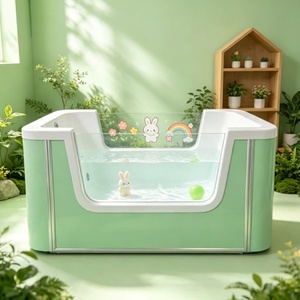 <span class=keywords><strong>Baignoire</strong></span> Spa Bébé Moderne Autoportante avec Design Rectangulaire et Massage Hydrothérapeutique pour le Bain des Tout-Petits - Product Image 4