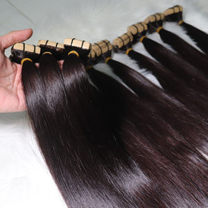 Venta al por mayor cinta Virgen sin procesar cabello humano sedoso cutícula alineada cinta en extensiones de cabello humano virgen - Product Image 2