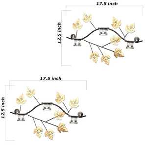 Support mural décoratif en fer forgé antique en forme de feuille d'érable pour bougies chauffe-plat, applique murale en métal pour salon, chambre à coucher, ambiance festive - Product Image 2