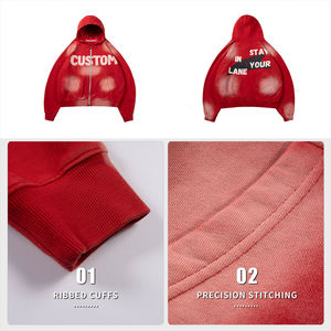 Custom <b>Men's</b> <b>Zip</b>-<b>Up</b> Regular Fit 100% Cotton Winter <b>Hoodie</b> Regular Weight <b>Fleece</b> for US Private Label Brands Embroidery - Product Image 5