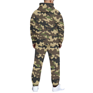 Custom Camouflage <b>Pullover</b> Tracksuit <b>Men's</b> Hoodie Jogger Set Athletic Sportswear Gym Wear OEM ODM Wholesale Manufacturer - Product Image 2