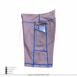 Shorts de yoga taille haute personnalisés pour femmes, avec surpiqûres contrastées, pour le sport et le fitness, style cycliste, avec doubles poches latérales, vente en gros OEM - Product Image 3