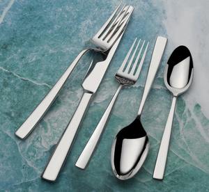 Ensemble de couverts traditionnels de luxe en acier inoxydable plaqué, couteau, fourchette et ustensiles de service à prix avantageux - Product Image 5