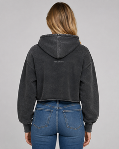 VIBE CRAFT Sweat à capuche pour femme 100% Coton, vierge, tendance, effet soleil délavé, délavé à l'acide, à épaules tombantes, doublé, écologique, avec cordon de serrage - Product Image 3