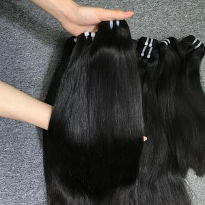 Peluca de pelo de trama de color negro recto natural frente de encaje de mujer con extensiones de cabello humano vietnamita - Product Image 5