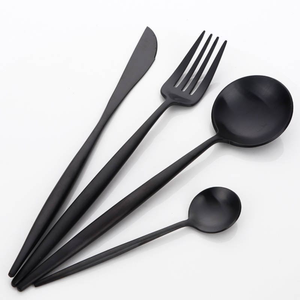 Ensemble de couverts de table en acier inoxydable de qualité supérieure, 4 pièces, finition miroir, manche épais, pour les fêtes et la cuisine, à prix avantageux - Product Image 6