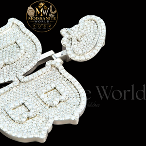 Pendentif solitaire unisexe de luxe en moissanite taille brillant, en argent sterling 925 massif, entièrement serti, style hip-hop, cadeau pour lui - Product Image 4