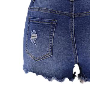 Shorts de Mezclilla de Cintura Alta para Mujer, a la Moda, Casuales de Verano, Super Desgastados, Personalizables - Product Image 3