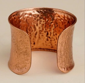 Shan India Designer Bohemia Textured Wide Pure <b>Copper</b> Cufflink <b>Bracelet</b>-Hammered Adjustable for Anniversary - Product Image 4