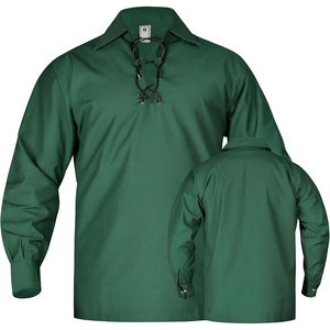 Camisa Ghillie Verde Personalizada para Hombre, Estilo Jacobita, Atuendo Escocés de las Tierras Altas, Manga Larga con Cordones, Ropa Renacentista Pirata, Pedido al por Mayor - Product Image 1