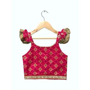 Ensemble Sharara pour filles en polyester orné, rose et jaune, sans manches, tenue ethnique de fête, vêtements indiens élégants pour les fêtes - Product Image 2