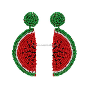 ต่างหูดีไซน์ใหม่สไตล์โบฮีเมียนลายดอกไม้ ทำมือประดับลูกปัด เหมาะเป็นของขวัญ - Product Image 1