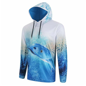 Sweat à capuche de pêche pour homme avec logo personnalisé, imprimé numérique, imperméable, séchage rapide, grande taille, manches longues, UPF 50, anti-UV, respirant, pour activités de plein air - Product Image 5