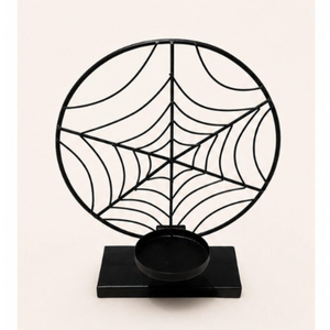 Ensemble de 3 lanternes en métal artisanales pour Halloween, style vintage, en fer noir, avec découpes de fantômes, de chats noirs et d'arbres effrayants - Product Image 1