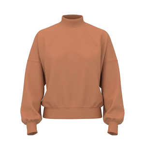 Sweat-shirt à capuche oversize personnalisé pour femme, col montant, uni et pailleté, idéal pour le sport et la gym, collection hiver/automne - Product Image 2