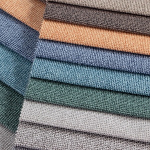 Tissu occultant pour rideaux TengHui 2026, fabrication en usine, 100% polyester, tissage Herrigone, 280 cm, imitation lin, prêt pour le salon - Product Image 5