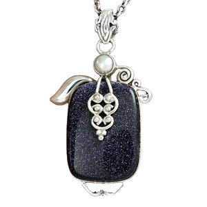 Incroyable Look Argent Sterling 925 Pierre de Soleil Bleue Naturelle Design Unique Pendentif Classique Bijoux Bohème Fait Main Fournisseurs en vrac - Product Image 1