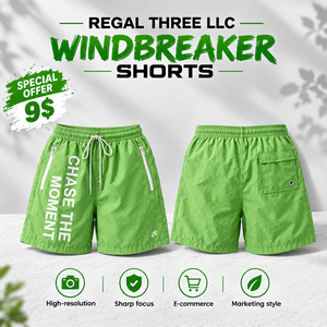 Shorts coupe ample coupe-vent pour femme, taille à cordon, séchage rapide, sportifs, en nylon et polyester, pour la pluie et la randonnée - Product Image 1